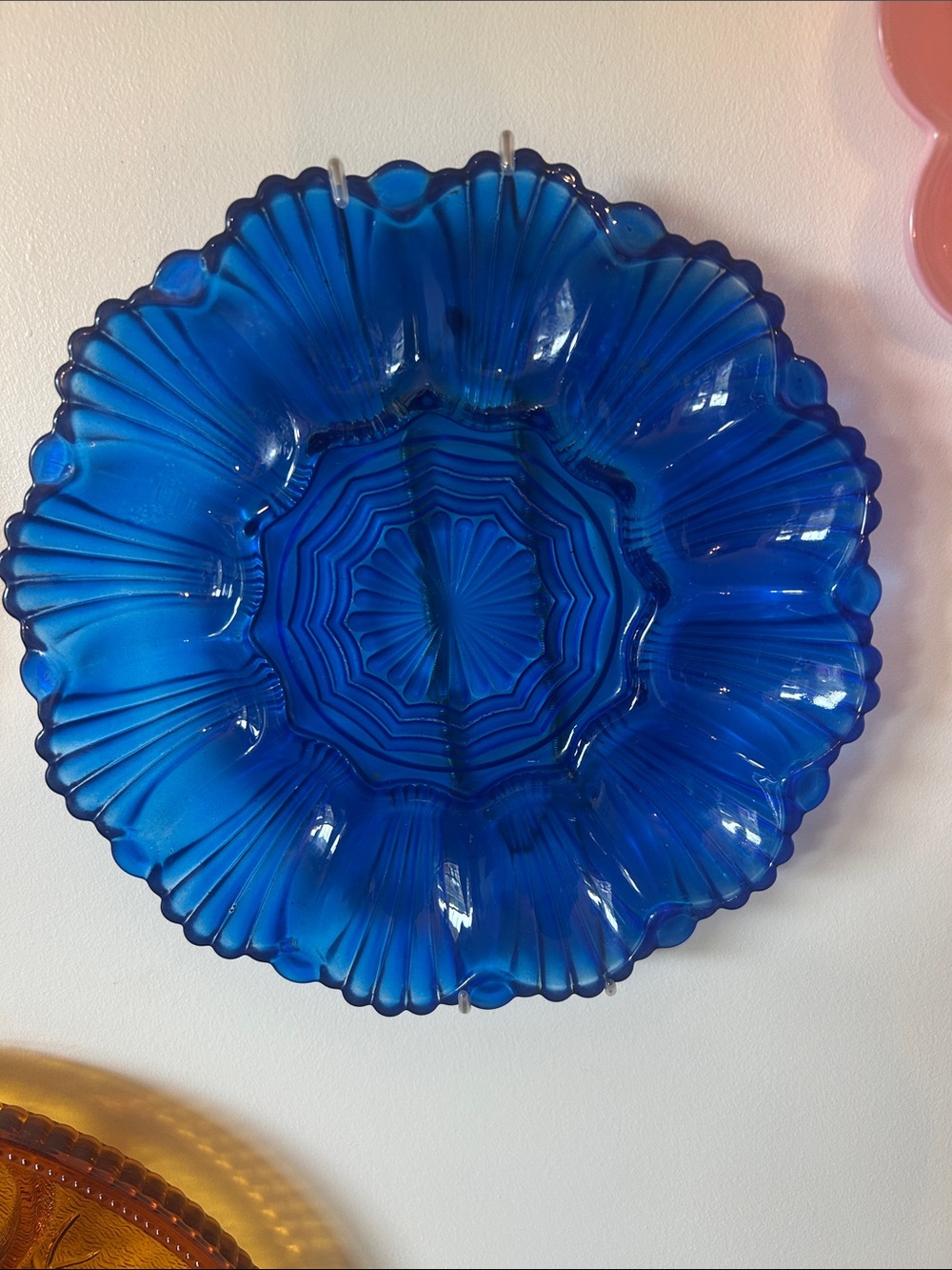 Blue Decorative Glass Wall Plate - Brand